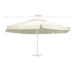 vidaXL Tissu de remplacement pour parasol d'extérieur Sable 600 cm