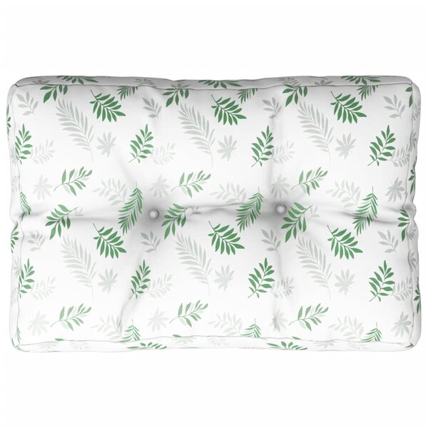 vidaXL Coussin de palette motif de feuilles 50x40x12 cm tissu