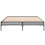 vidaXL Cadre de lit sonoma gris 160x200 cm bois d'ingénierie et métal