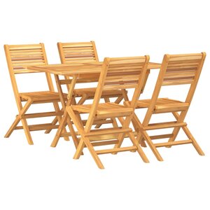 vidaXL Ensemble à manger de jardin 5 Pièces Bois de teck massif