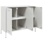 vidaXL Buffet blanc 100 5x39x79 cm acier laminé à froid