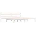 vidaXL Cadre de lit Bois de pin massif 180x200 cm Blanc Super King