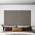 vidaXL Panneaux muraux 12 Pièces Gris clair 90x15 cm Velours 1 62 m²
