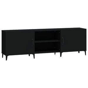 vidaXL Meuble TV noir 150x30x50 cm bois d'ingénierie