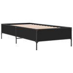 vidaXL Cadre de lit noir 100x200 cm bois d'ingénierie et métal