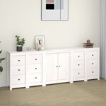 vidaXL Buffet Blanc 230x35x80 cm Bois massif de pin