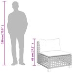 vidaXL Salon de jardin 11 Pièces avec coussins gris résine tressée