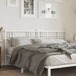 vidaXL Tête de lit métal blanc 180 cm