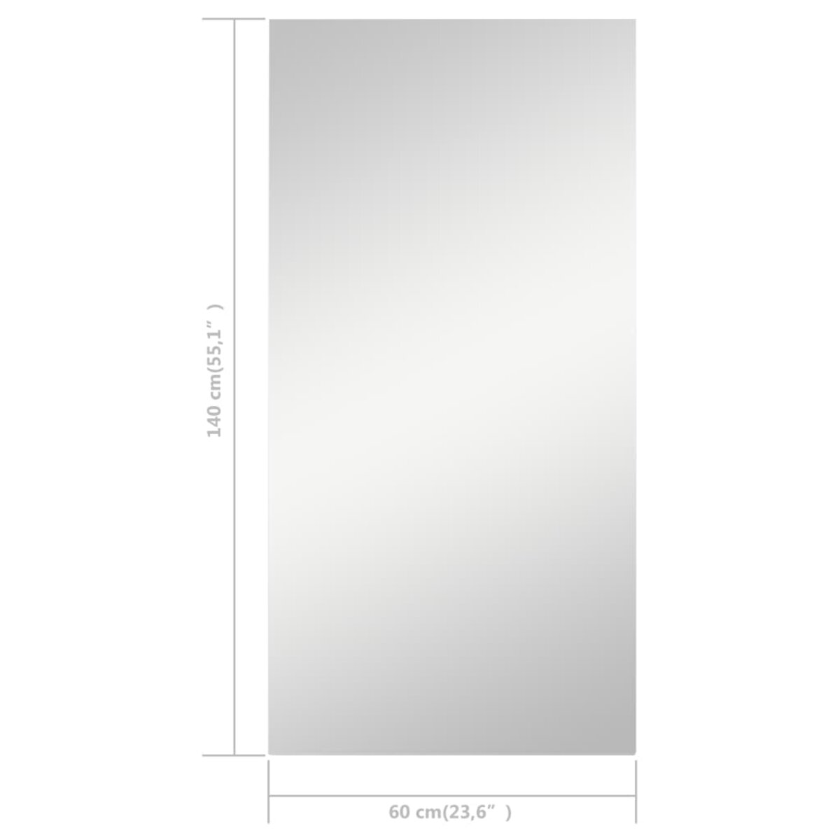 Vidaxl miroir sans cadre 140x60 cm verre - La Poste