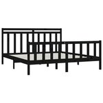 vidaXL Cadre de lit Noir Bois de pin massif 200x200 cm