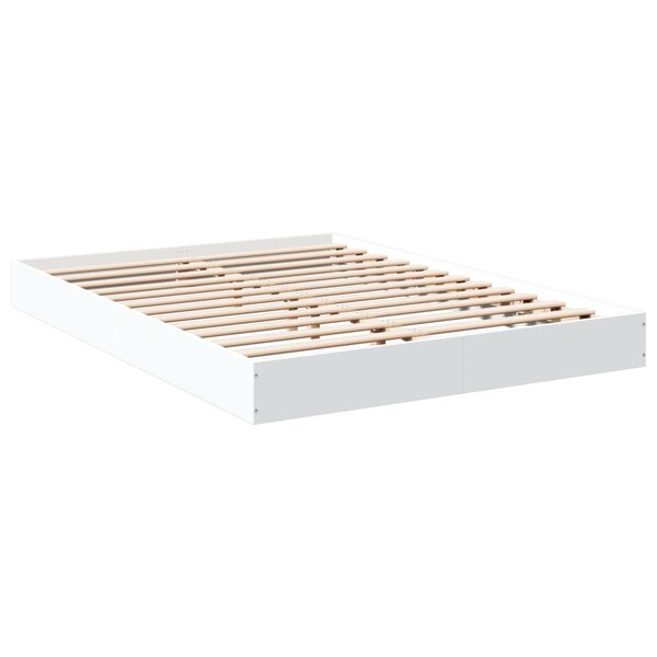 vidaXL Cadre de lit blanc 120x200 cm bois d'ingénierie