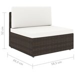 vidaXL Salon de jardin 11 Pièces avec coussins Marron Résine tressée