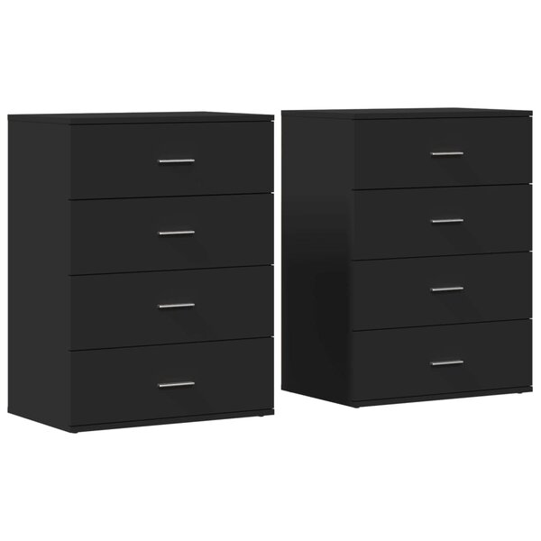 vidaXL Buffets 2 Pièces noir 60x39x80 cm bois d’ingénierie