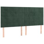 vidaXL Têtes de lit 4 Pièces Vert foncé 90x5x78/88 cm Velours
