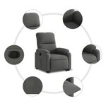 vidaXL Fauteuil inclinable gris foncé tissu microfibre