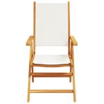 vidaXL Chaises inclinables de jardin lot de 4 tissu et bois massif