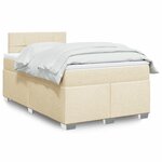 vidaXL Sommier à lattes de lit avec matelas Crème 120x200 cm Tissu