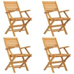 vidaXL Chaises de jardin pliantes lot de 4 55x62x90cm bois massif teck