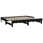 vidaXL Lit coulissant Noir 2x(100x200) cm Bois de pin massif