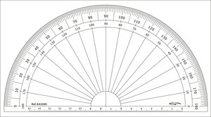 Rapporteur 1/2 cercle degrés Ø 20 cm