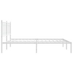 vidaXL Cadre de lit métal avec tête de lit blanc 183x213 cm