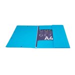 Chemises À Élastiques Carte Lustrée 3 Rabats Monobloc - Turquoise - X 50 - Exacompta