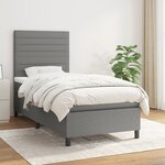 vidaXL Sommier à lattes de lit avec matelas Gris foncé 80x200 cm Tissu