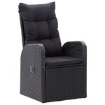 vidaXL Ensemble à manger de jardin avec coussins 9 Pièces noir