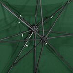 vidaXL Parasol de jardin en porte-à-faux à double toit vert 250x250 cm