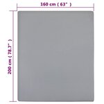 vidaXL Draps-housses Jersey 2 Pièces Gris 160x200 cm Coton