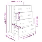 vidaXL Buffet HAMAR Marron miel 79x40x103 5 cm Bois massif de pin