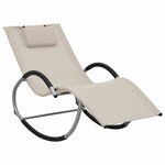 vidaXL Chaise longue avec oreiller Crème Textilène