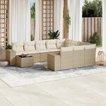 vidaXL Salon de jardin 11 Pièces avec coussins beige résine tressée