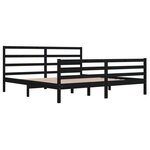vidaXL Cadre de lit Noir Bois de pin massif 200x200 cm
