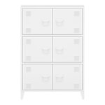 Armoire de bureau casier de bureau meuble de rangement pour salon bureau chambre atelier métallique acier 113 x 80 x 40 cm blanc 03_0006324
