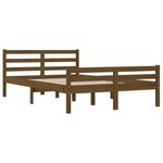 vidaXL Cadre de lit Marron miel Bois massif 135x190 cm Double