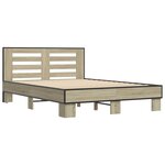 vidaXL Cadre de lit chêne sonoma 120x190 cm bois d'ingénierie et métal