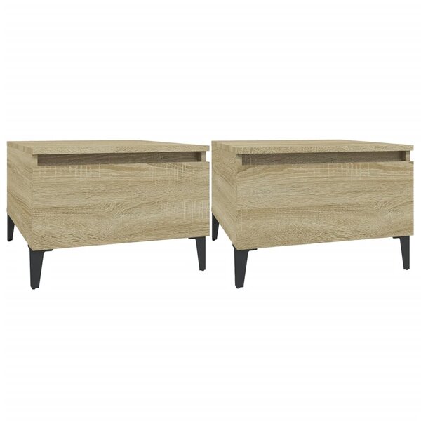 vidaXL Tables d'appoint 2 Pièces Chêne sonoma 50x46x35 cm Bois ingénierie