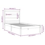 vidaXL Cadre de lit Marron miel Bois de pin massif 100x200 cm