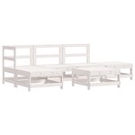 vidaXL Salon de jardin 6 Pièces Blanc Bois de pin massif
