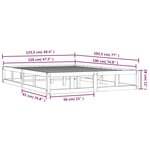 vidaXL Cadre de lit Noir 120x190 cm Petit double Bois massif