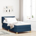 Lit à ressorts vidaXL avec matelas bleu 90x190 cm tissu