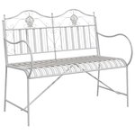 vidaXL Banc Blanc Métal 103 5 x 59 x 89 cm Durable Banc d'extérieur