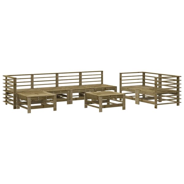 vidaXL Salon de jardin 8 Pièces bois de pin imprégné