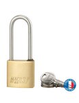 THIRARD - Cadenas à clé Mach 3  laiton  extérieur  anse 1/2 acier  40mm  2 clés