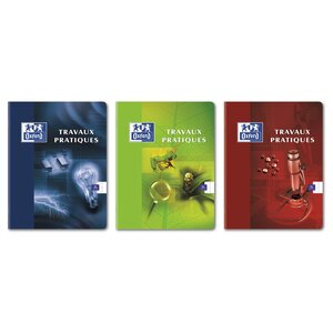 Cahier TP piqûre 17x22 cm 48 pages Seyès+48 pages unies coloris aléatoires OXFORD