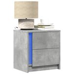 vidaXL Armoires de chevet et lumières LED 2 Pièces gris béton