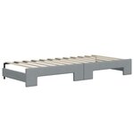 vidaXL Lit de jour avec gigogne et tiroirs gris clair 80x200 cm tissu