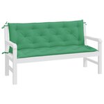 vidaXL Coussins de banc jardin lot de 2 vert 150x50x7 cm tissu Oxford