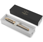 PARKER IM Stylo roller  métal brossé  Recharge noire pointe fine  Coffret cadeau